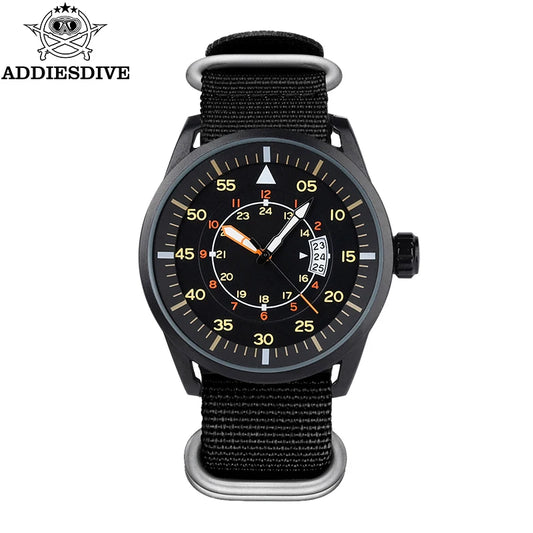 Montre ADDIESDIVE Homme Quartz Étanche Noir