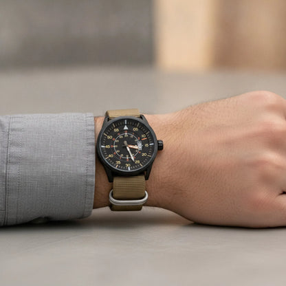 Montre Homme ADDIESDIVE Quartz Khaki Lumineuse