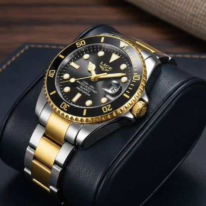 Montre Homme LIGE Gold Black Sport-Luxe