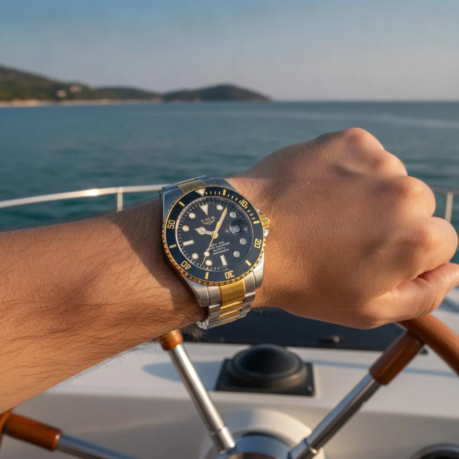 Montre Homme LIGE Gold Black Sport-Luxe